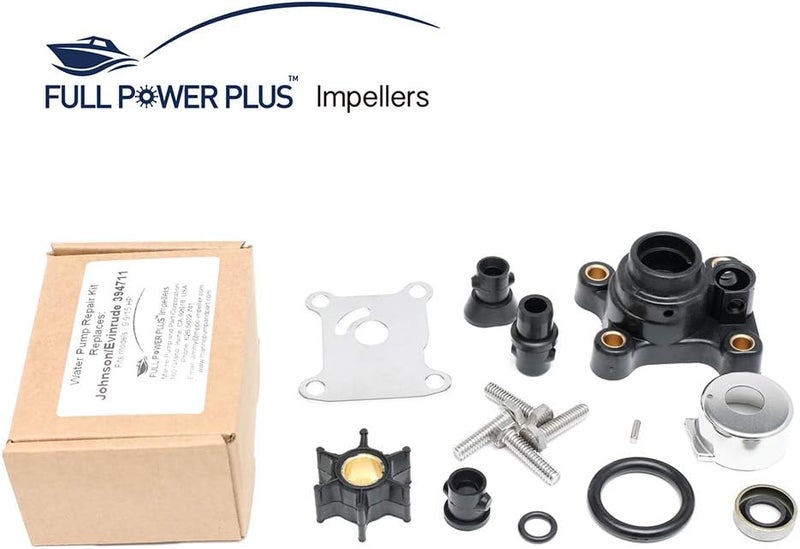 Full Power Plus Impeller Kit For Johnson Evinrude 8-15HP Outboard With Housing 1974-UP 18-3327,394711 - Image 4